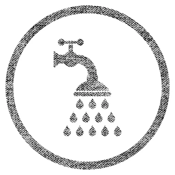 Dusche Wasserhahn Stoff strukturierte Symbol — Stockvektor