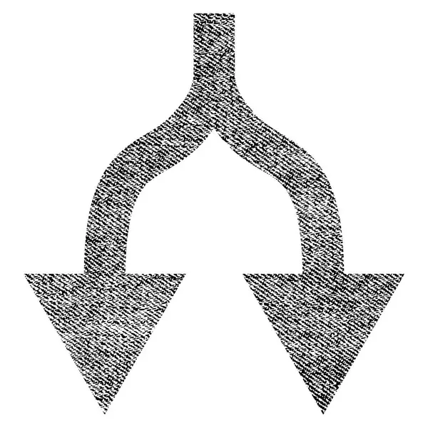 Flèches divisées vers le bas tissu texture icône — Image vectorielle