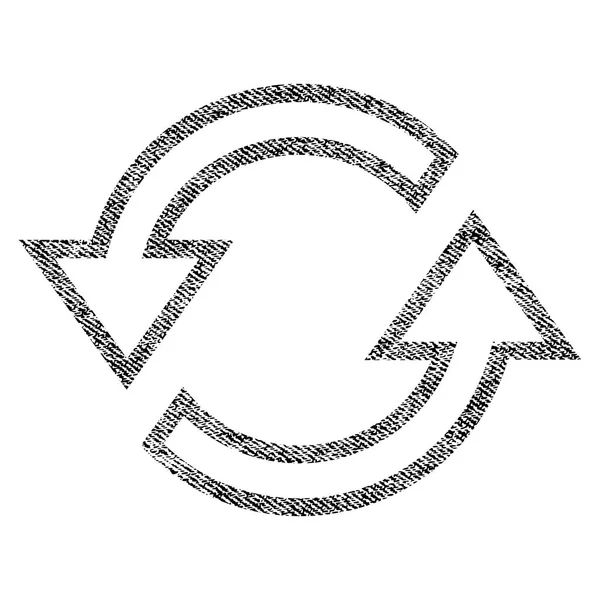 Sync pijlen stof geweven pictogram — Stockvector