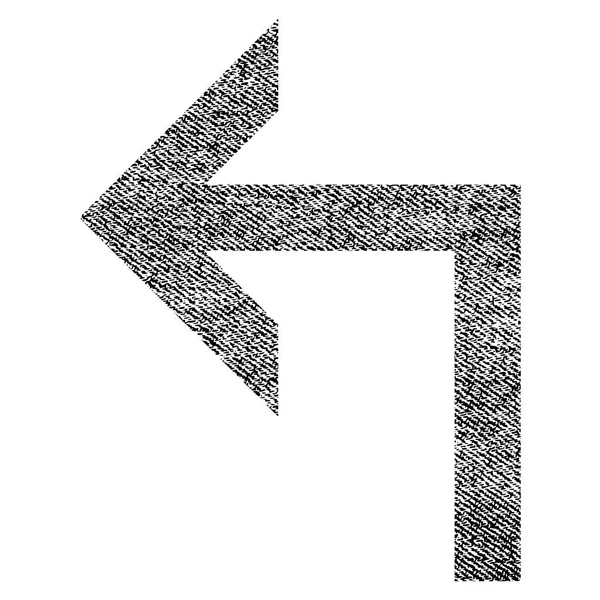 Turn Left Fabric Textured Icon — Stock Vector