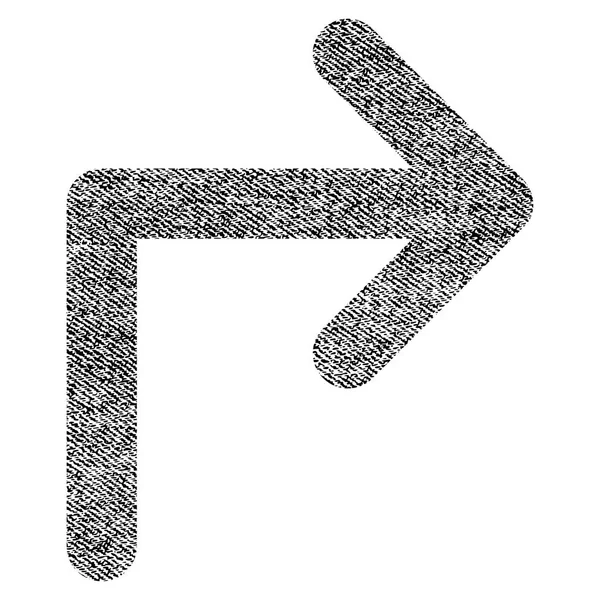Turn Right Fabric Textured Icon — Stock Vector