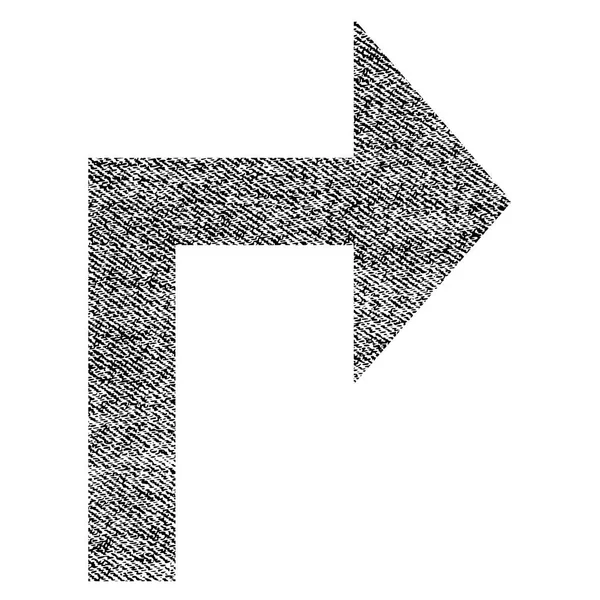 Gire a la derecha Tela icono texturizado — Vector de stock