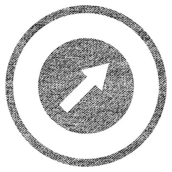 Icône texturée de tissu de flèche arrondie vers le haut à droite — Image vectorielle