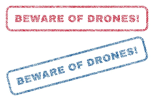 Vorsicht vor Drohnen-Ausrufezeichen — Stockvektor