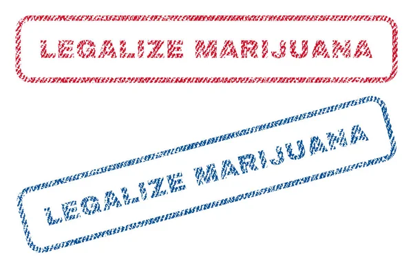 Legalizar la marihuana Sellos textiles — Vector de stock