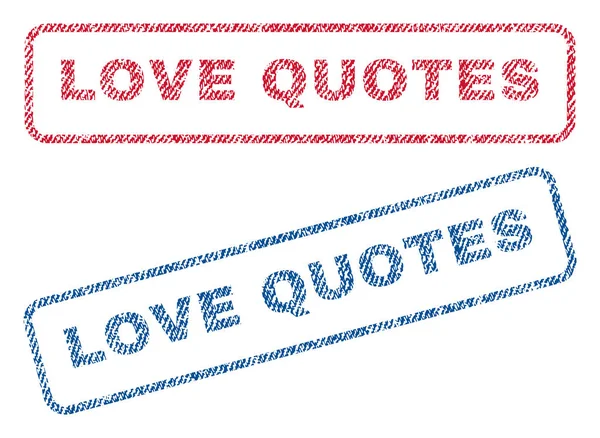 Love Quotes Textile Stamps — Stock Vector