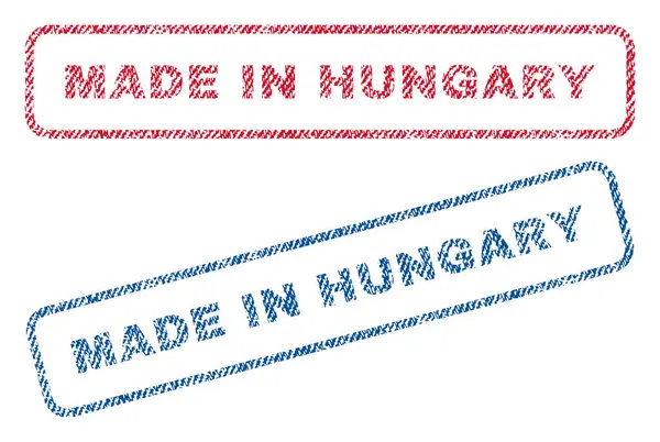 Зроблено на текстильна талони Угорщини — стоковий вектор