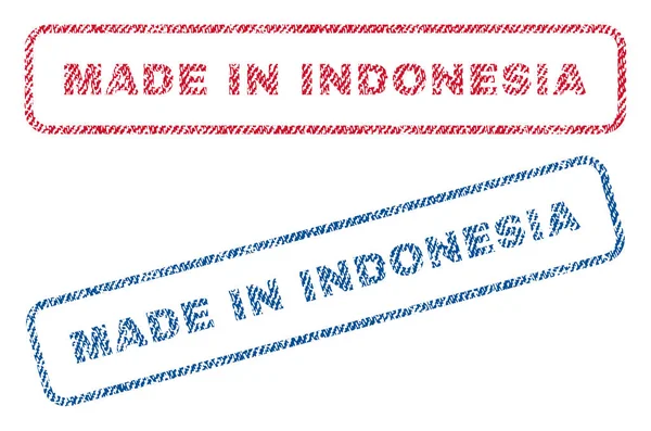 Gjort i Indonesien textil frimärken — Stock vektor