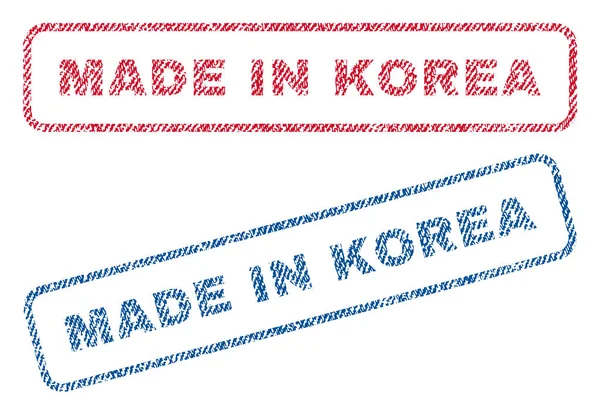 Made In Korea Francobolli tessili — Vettoriale Stock
