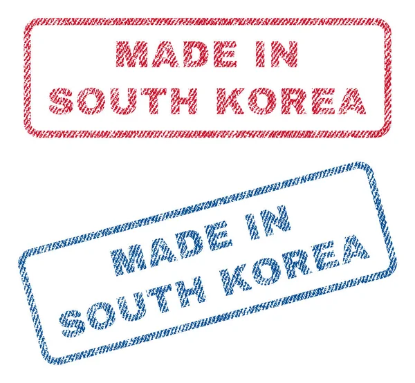 Made In South Korea Textile Stamps — Stock Vector