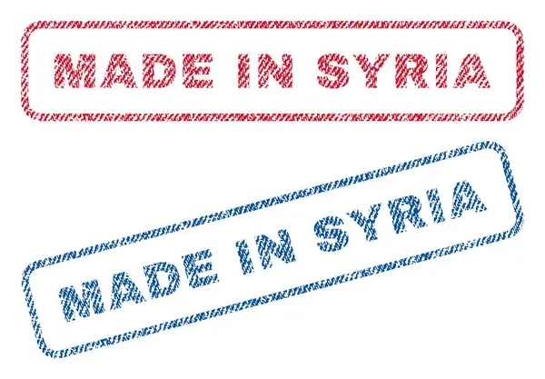 Feito na Síria Selos têxteis —  Vetores de Stock