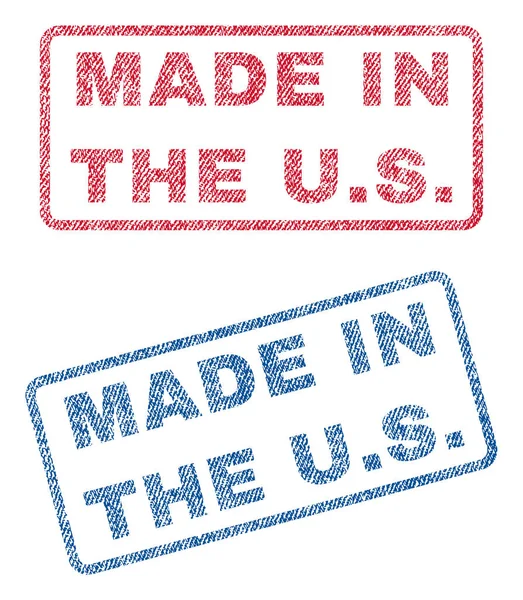 Hecho en los Estados Unidos Sellos textiles — Vector de stock