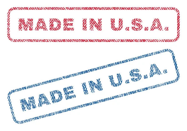 Gemaakt In U.S.A. textiel stempels — Stockvector