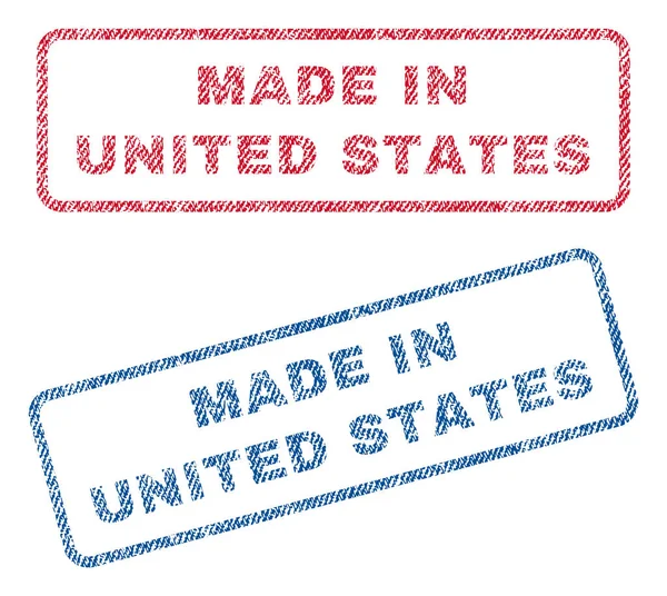 Fabriqué aux États-Unis Timbres textiles — Image vectorielle