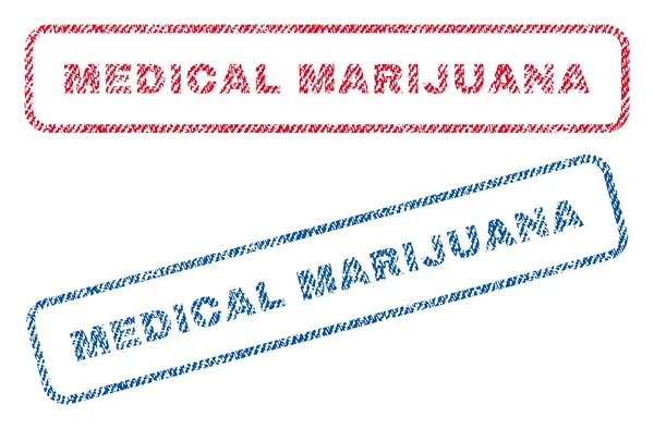 Timbres médicaux sur les textiles de marijuana — Image vectorielle