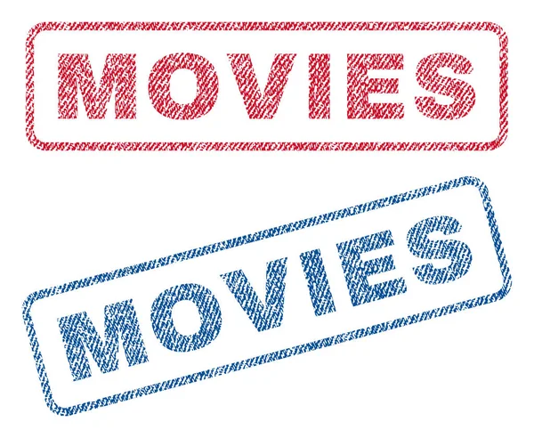 Movies Textile Stamps — Stock Vector