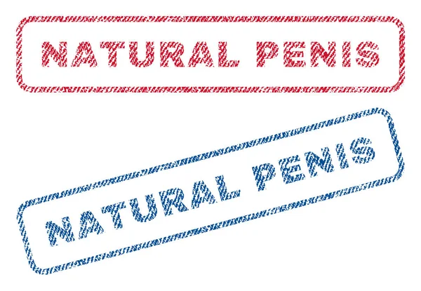 Natural Penis Textile Stamps — Stockový vektor