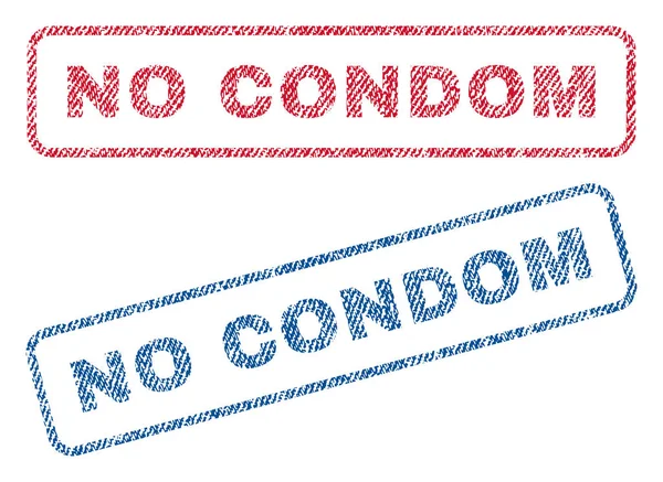 Ingen kondom textil frimärken — Stock vektor