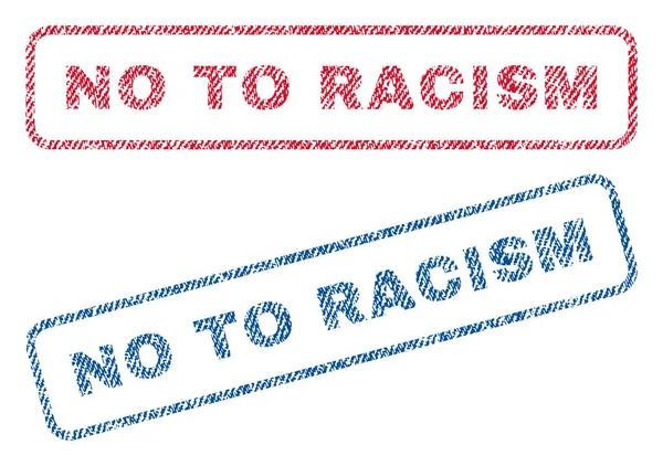 Nee tegen racisme textiel stempels — Stockvector