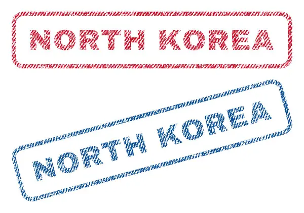 Coreia do Norte Selos têxteis — Vetor de Stock