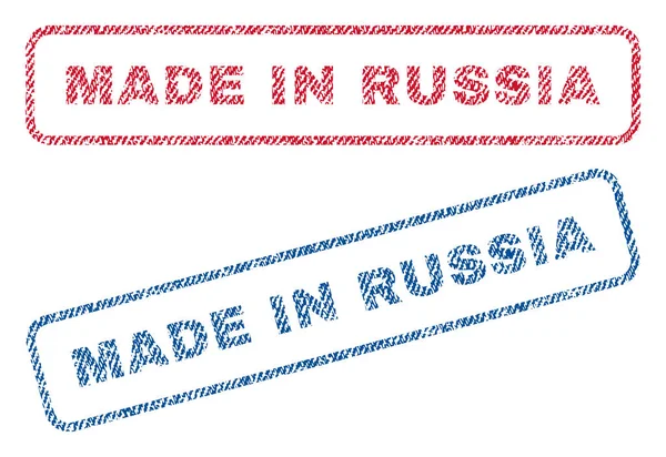 Feito na Rússia Selos têxteis —  Vetores de Stock
