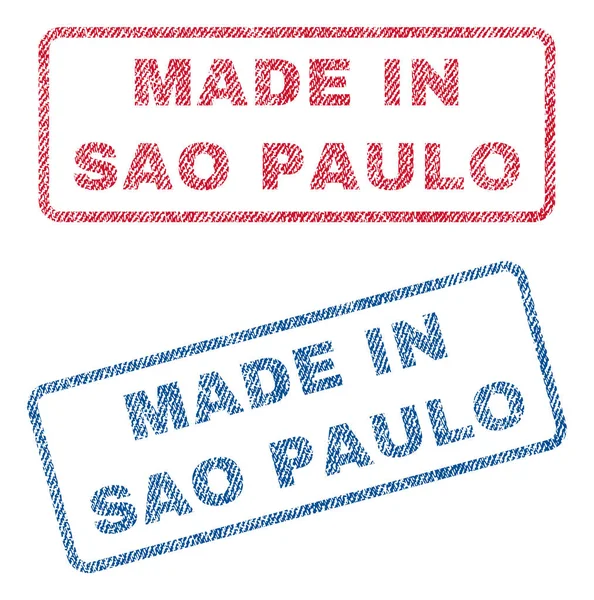 Fabricado en Sao Paulo Sellos textiles — Archivo Imágenes Vectoriales