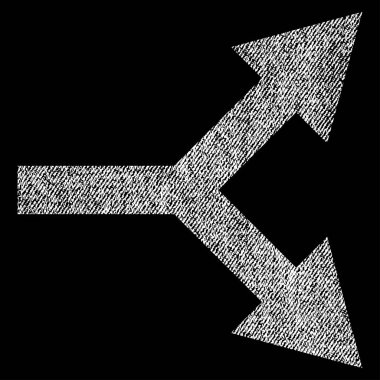 Simge çatallanma ok doğru kumaş dokulu