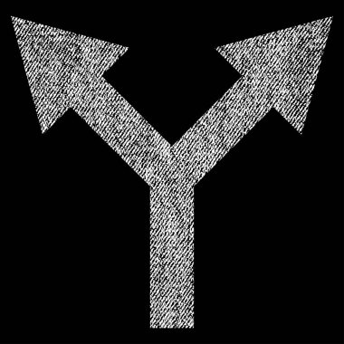 Kumaş yukarı çatallanma ok simgesi dokulu