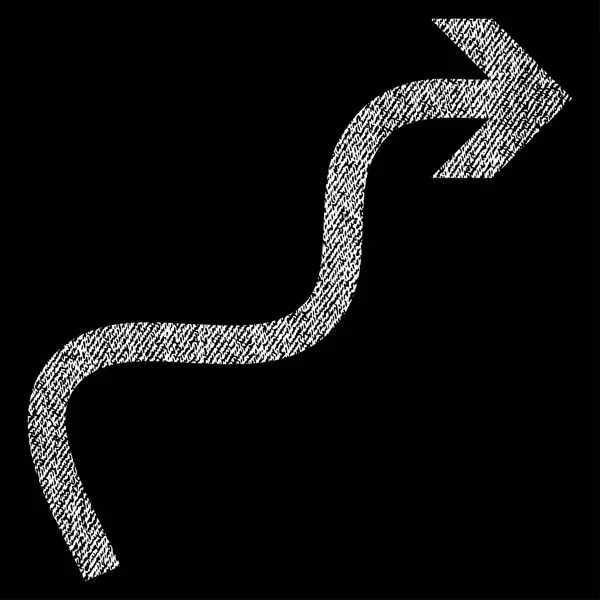 Kurvenpfeil texturiertes Symbol — Stockvektor