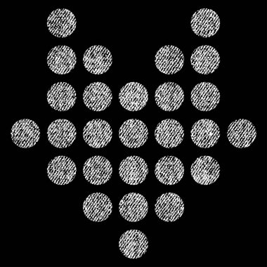 Noktalı ok aşağı kumaş dokulu simgesi