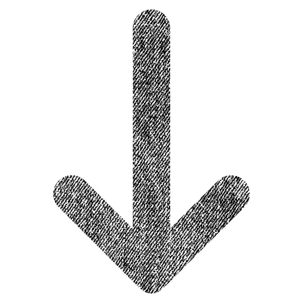 Icône texturée de tissu de flèche vers le bas — Image vectorielle
