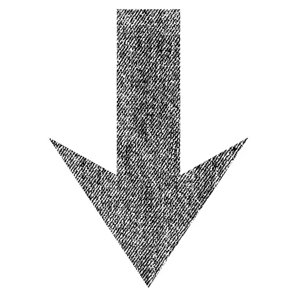 Icono texturizado de tela flecha hacia abajo — Vector de stock