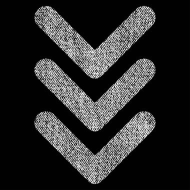 Kumaş dokulu simgesi aşağı ok ucu üçlü