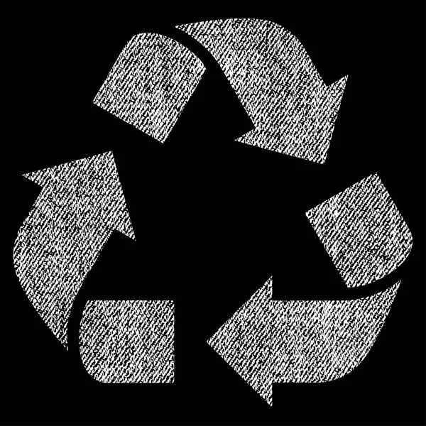 Icône texturée de tissu de recyclage — Image vectorielle