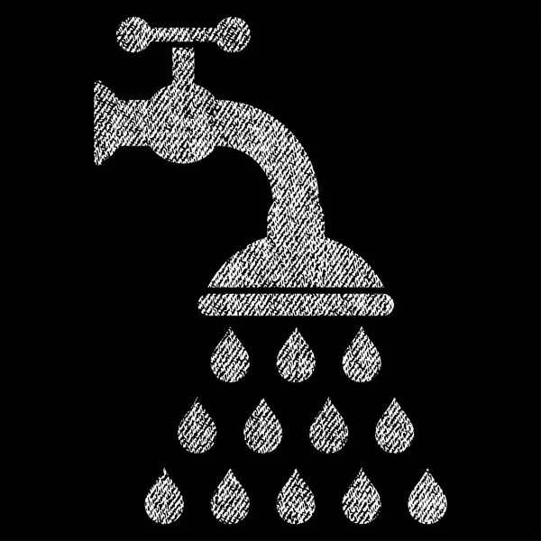Icona strutturata in tessuto rubinetto doccia — Vettoriale Stock