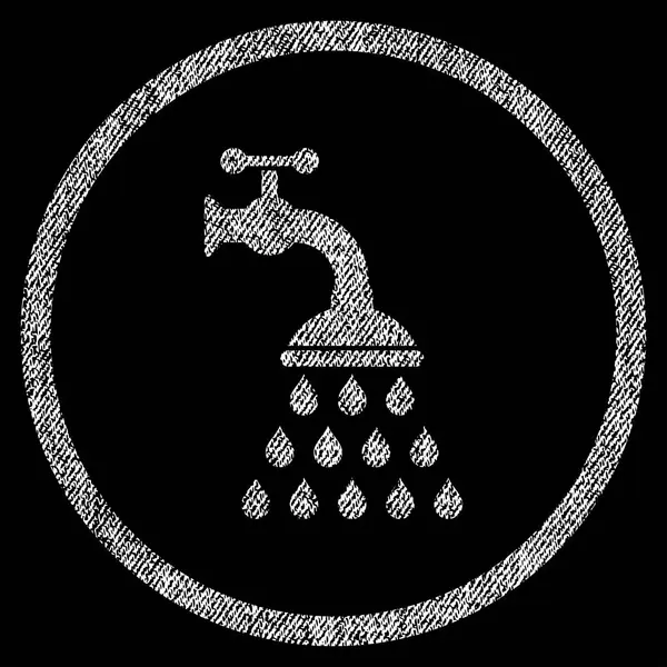 Dusche Wasserhahn Stoff strukturierte Symbol — Stockvektor