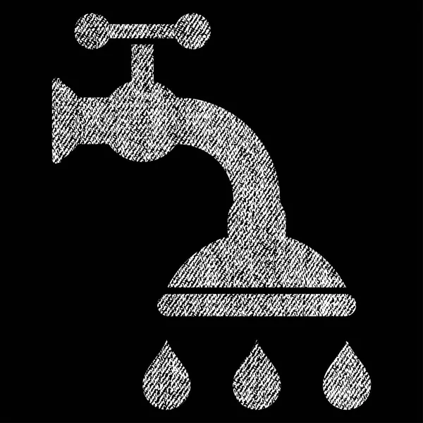 Icona strutturata in tessuto rubinetto doccia — Vettoriale Stock