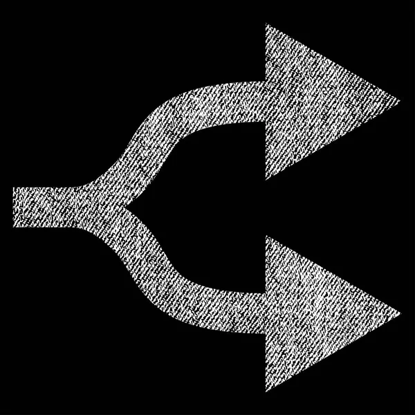 Flèches divisées Tissu droit Icône texturée — Image vectorielle