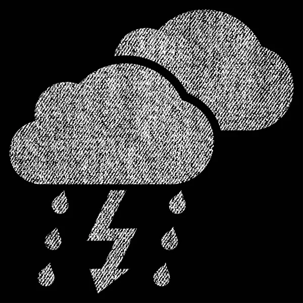 Thunderstorm Nubes Tela Texturizado Icono — Vector de stock