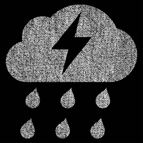 Icono texturizado de tela de tormenta eléctrica — Vector de stock