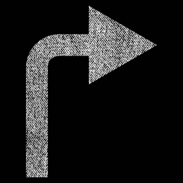 Rechts abbiegen Stoff texturierte Symbol — Stockvektor