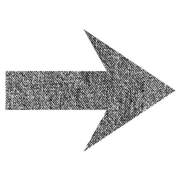 Icono texturizado de tela derecha de flecha — Vector de stock