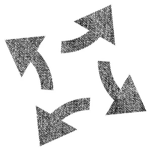 Icône texturée de tissu de flèches centrifuges — Image vectorielle