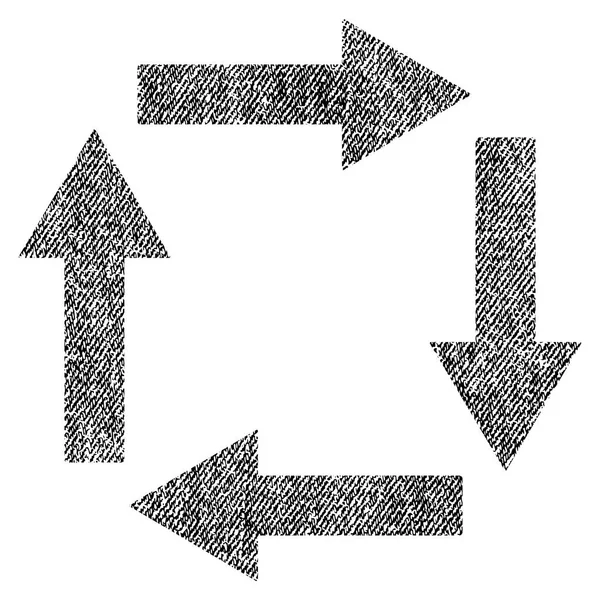 Oběhu šipky Fabric texturou ikona — Stockový vektor
