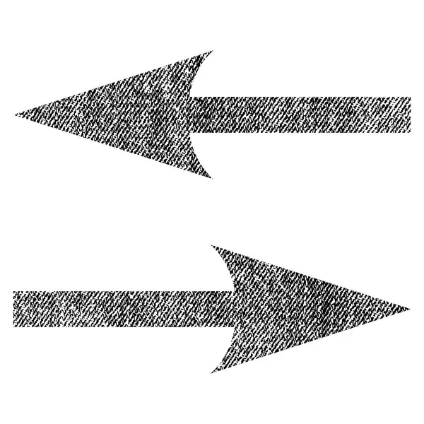 Horizontal Exchange Arrows Fabric Textured Icon — Stock Vector