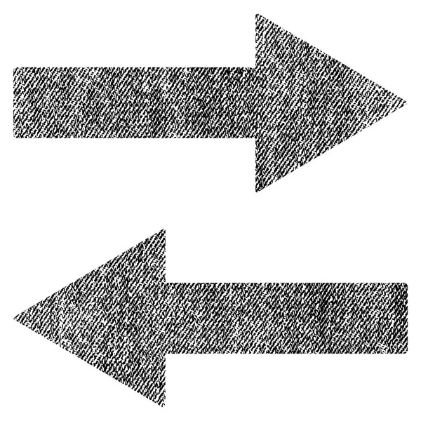 Icône texturée de tissu de flèches de renversement horizontales — Image vectorielle