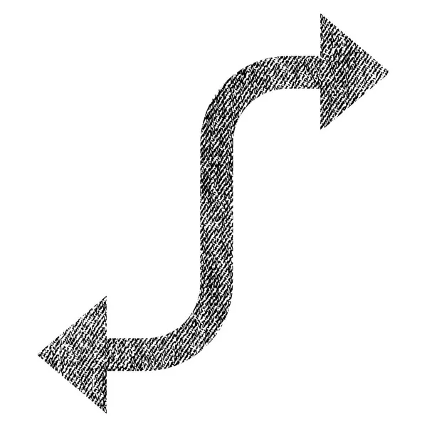 Icône texturée de tissu de flèche de flexion opposée — Image vectorielle