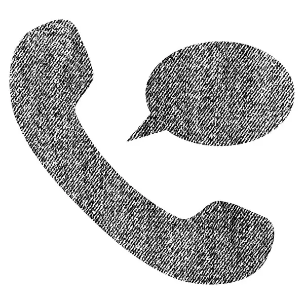 Texturou ikona telefonu zprávy Fabric — Stockový vektor