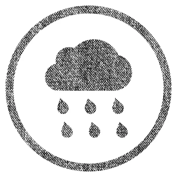 Icono texturizado de tela de nube de lluvia — Archivo Imágenes Vectoriales