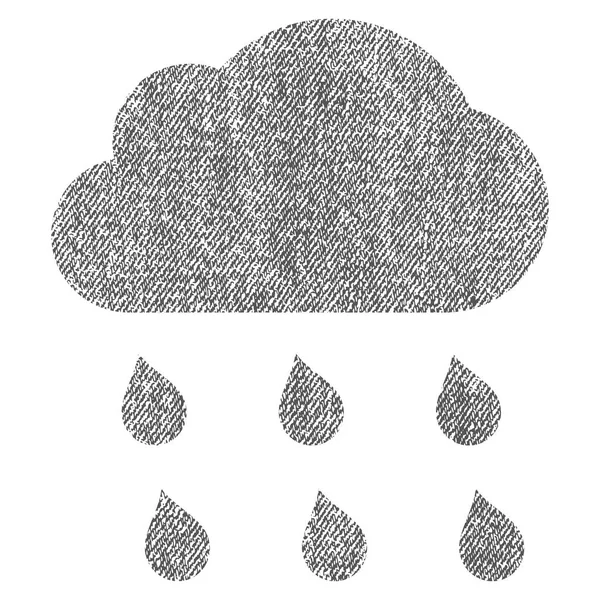 Icône texturée de tissu de nuage de pluie — Image vectorielle